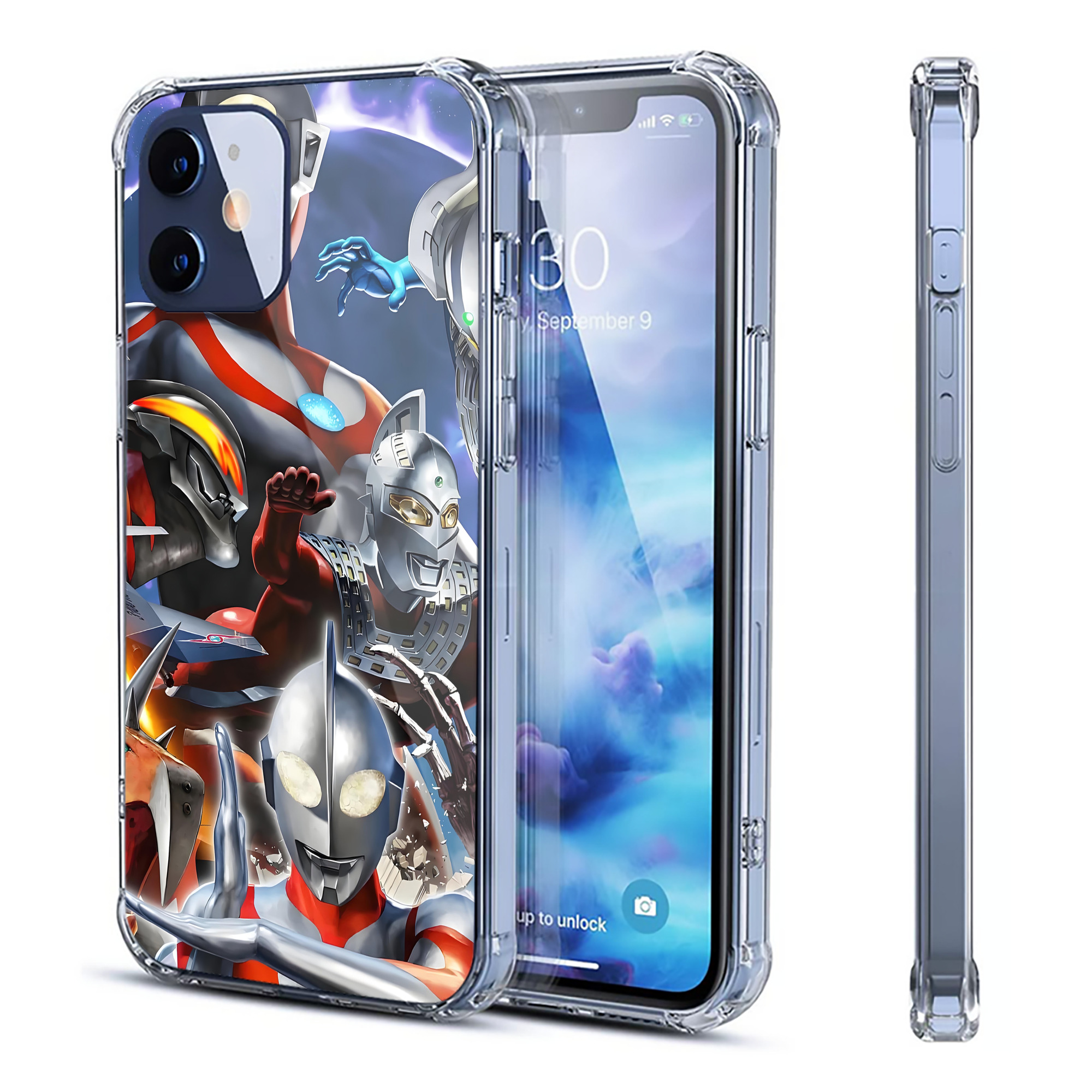 （画像用） ウルトラマン Ultraman 【iPhone 12シリーズ対応】透明スマホケース（クリアソフトケース）